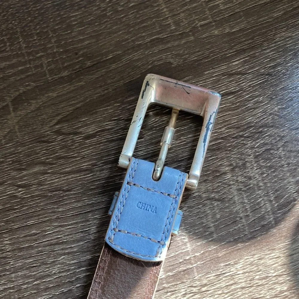 Vintage Women’s 32” Vintage Color Block Fossil Leather Belt